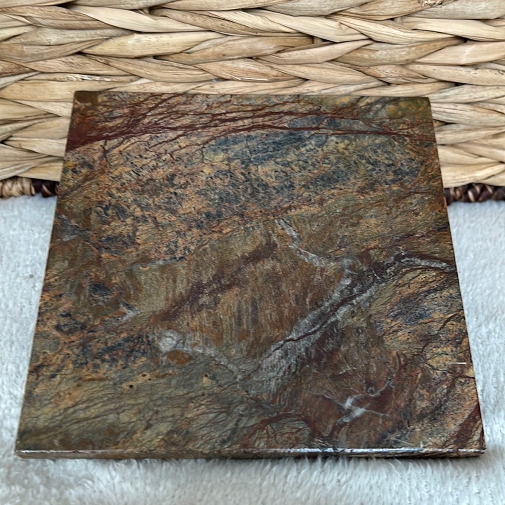Solid Marble Trinket Dish  5” Square Candle Holder Soap Dish